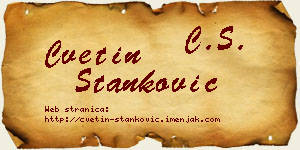 Cvetin Stanković vizit kartica